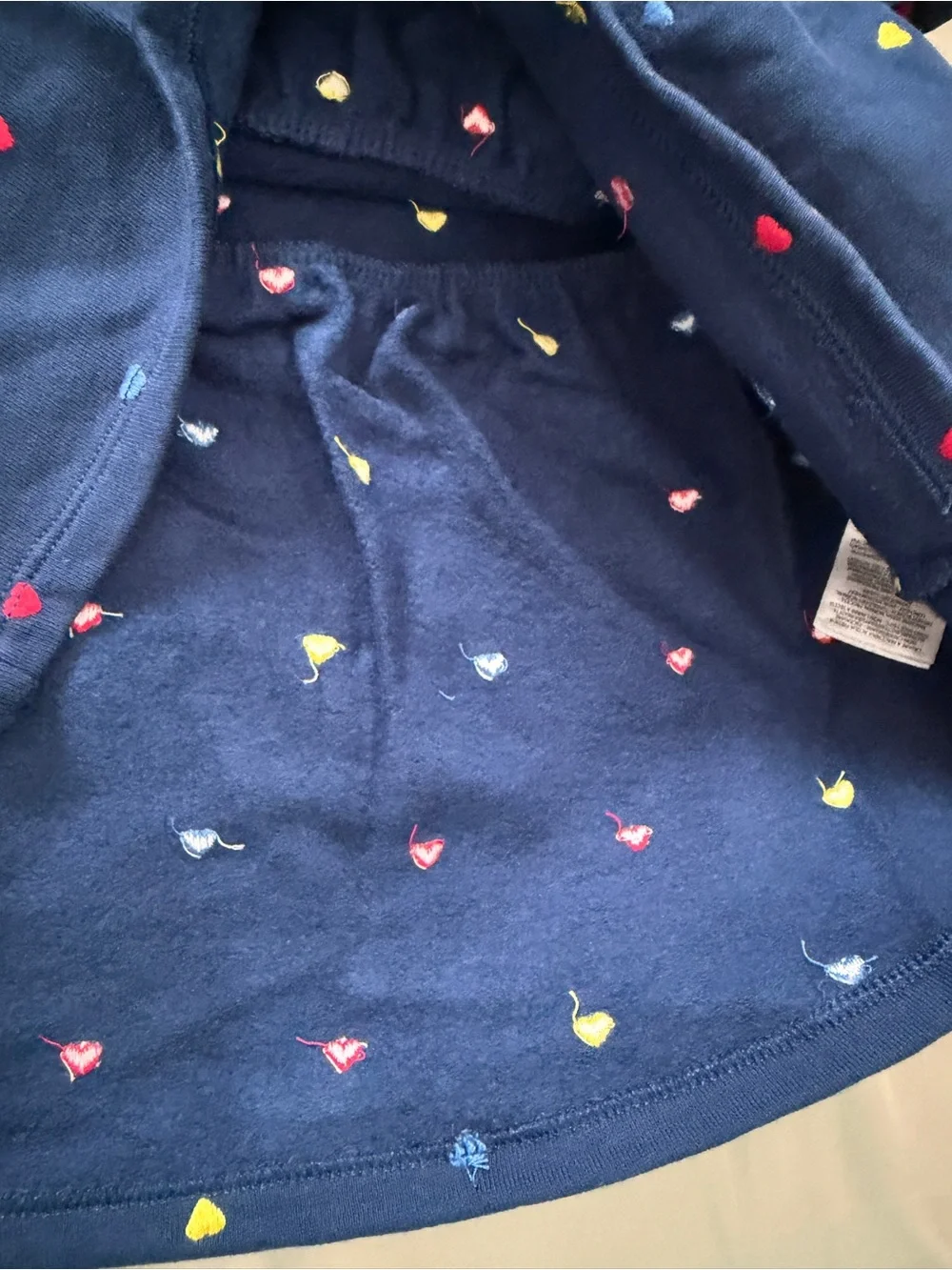 NWOT Stella McCartney Kids - Embroidered hearts fleeced dress - 24M